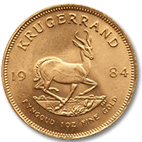 pièce or une once krugerrand 1984 gazelle springbok